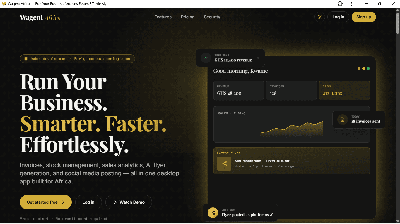 Wagent Africa website preview